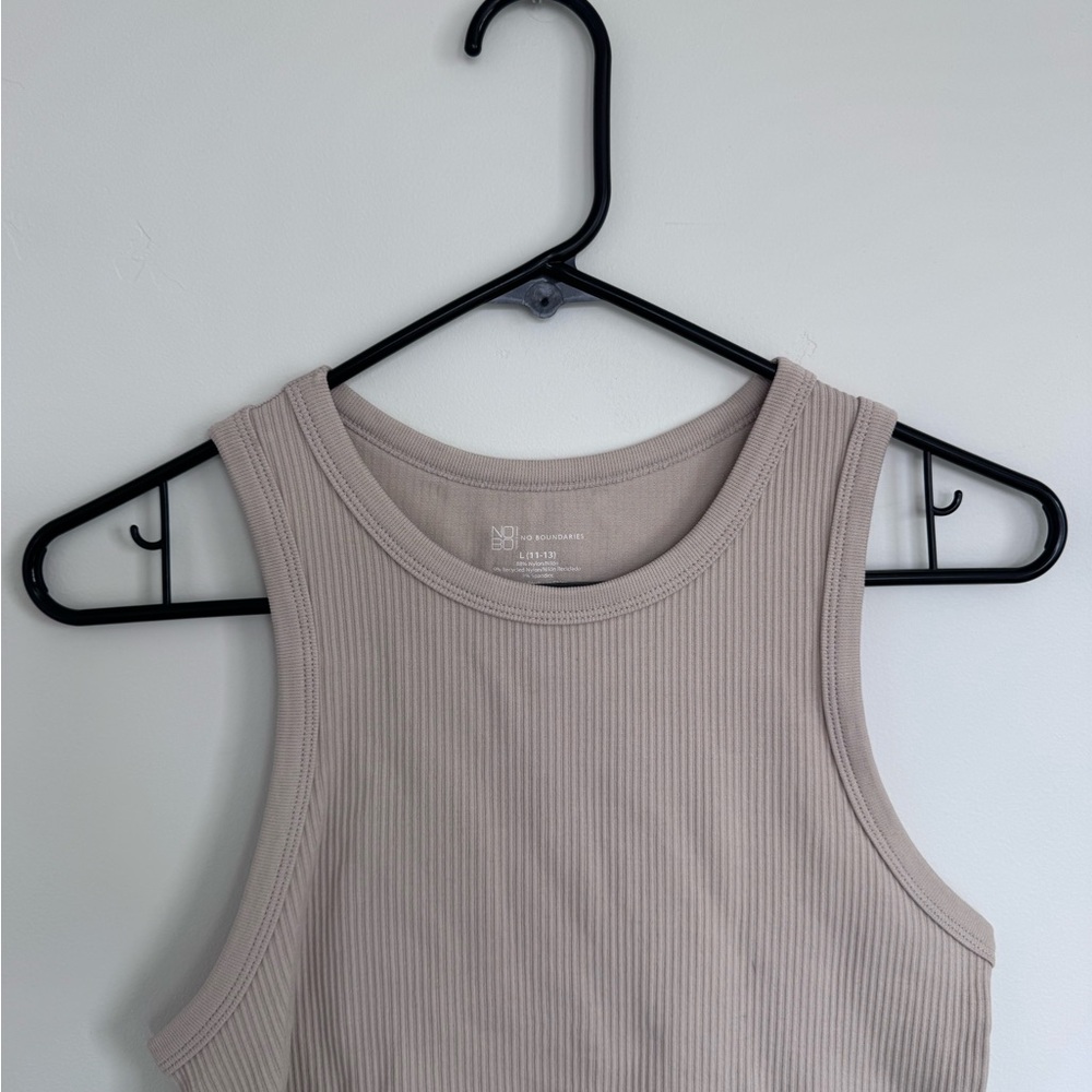 No Boundaries Ribbed Tank Top - Taupe